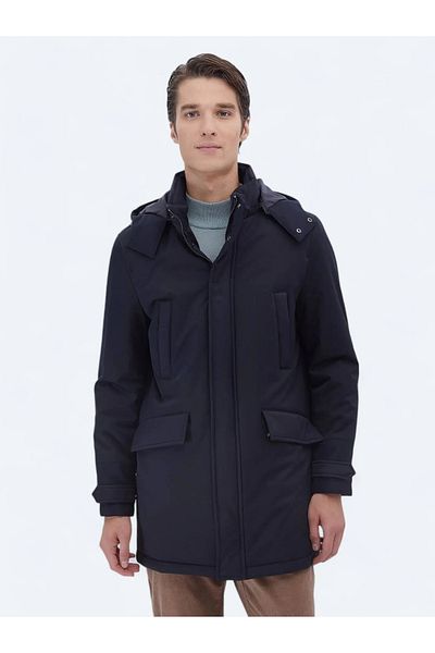 Kip Woven Navy Blue Coat