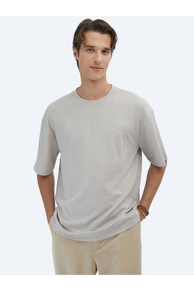 Kip Μπλουζάκι με μπεζ μοτίβο Crew Neck