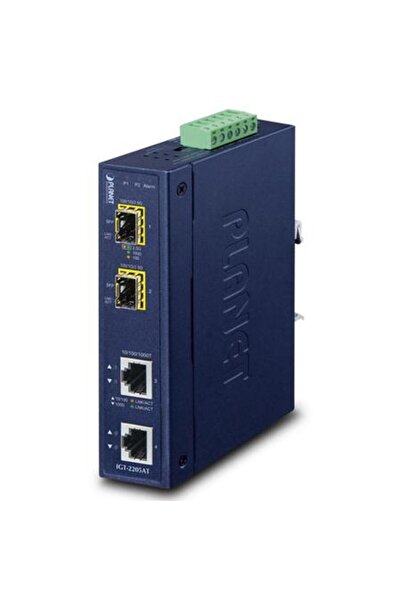 Planet Convertor media industrial SFP PL-IGT-2205AT cu 2 porturi 1000T la 2 p...