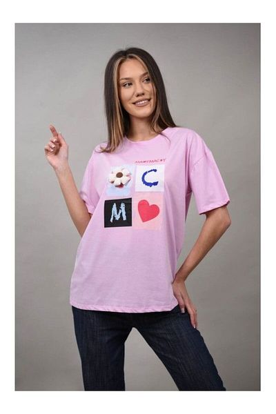 Cocco Rossa T-shirt Heart Flower Assolo Pink L-xl