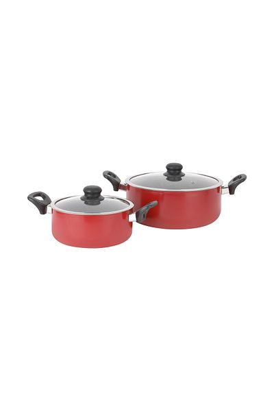 DELCASA 9-piece Aluminium Non-stick Coating Non-slip Ergonomic Handle Kitchen Cookware Set