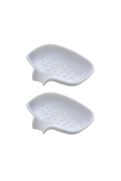 Viyogo Set of 2 silicone soap dishes with drain, 14.5 x 8.5 x 2.5 cm, gray