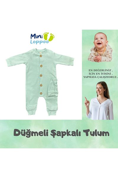 MİNİLOPPOO Buttoned Baby Jumpsuit