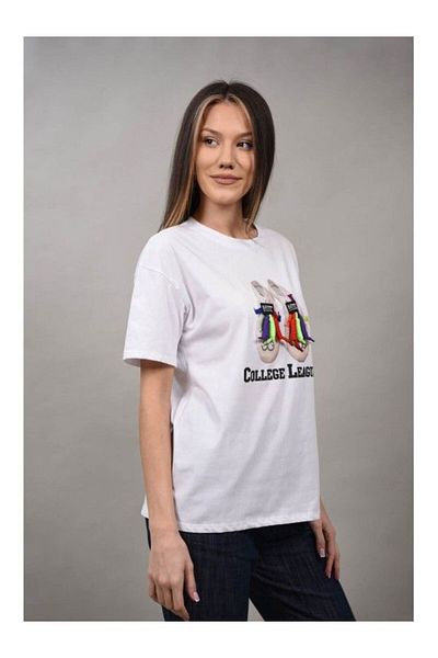 Cocco Rossa T-shirt with Nebula Sneakers Print White M-l