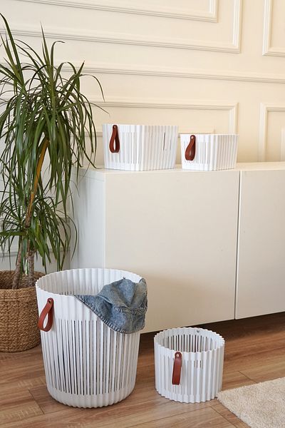 EVLE Set coșuri Flexion, 4 buc, alb
