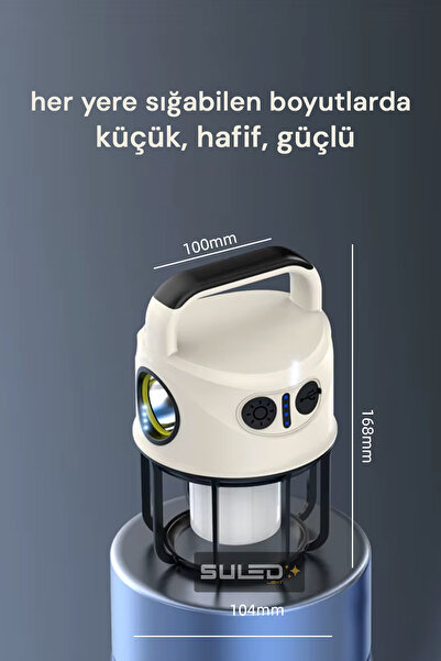 SULED Light Pro2 Işıldak Profesyonel Kamp Lambası ve Fener Şarjlı USB Powerbank Özellikli