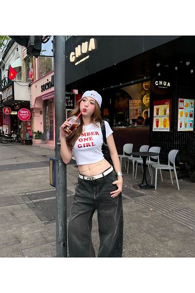 DEEFWEAR Number One Girl Printed Trend Printed Crop Top