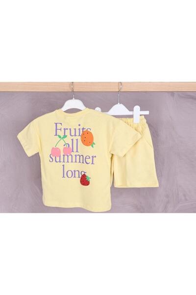 2kids2mom Back Printed T-Shirt and Shorts Bottom Top Girl's Set (3-10 Years)