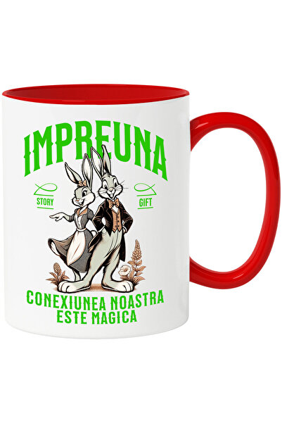 StoryGift Romania Cana Cu Cuplu Iepuri Impreuna Dragoste Fericire Text Impreu...