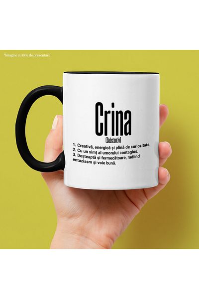 StoryGift Romania Cana Cu Numele Crina, Si Mesaj Motivational, Creativa, Desteapta, Curioasa, Amuz, Cu ,stg