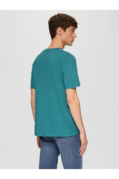 s.Oliver Men's Short-sleeved T-shirt, Front Print And Regular Fit Cut, Dark Green, S