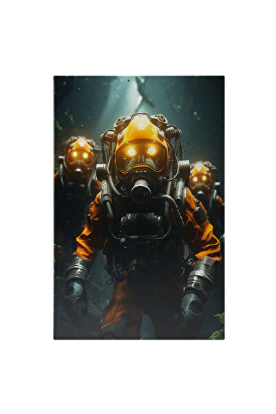 StoryGift Romania Tablou Canvas: Scafandrii In Echipament Profesional Portoca...