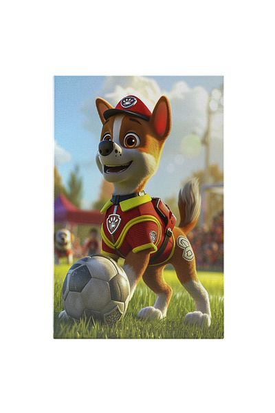 StoryGift Romania Tablou Canvas: Fotbal Și Căței- Desene Animate Și Sport Pictura Digitala