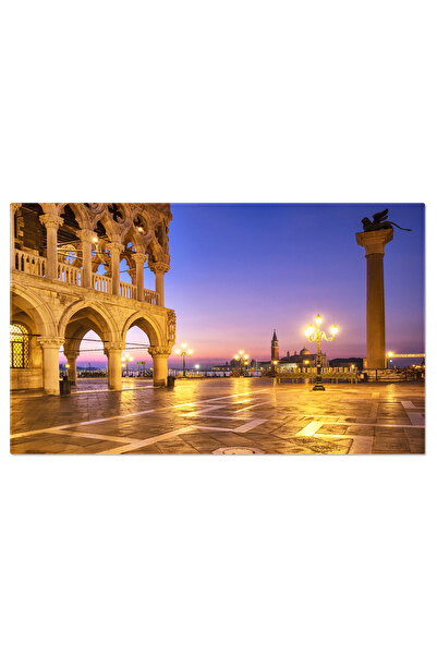StoryGift Romania Tablou Canvas Vedere La Piazza San Marco La Rasarit Basilica, Campanile, Canal, Catedrala, Euro