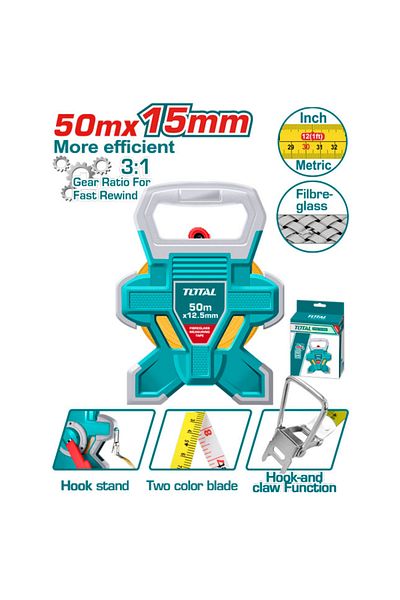 TOTAL Fiberglass Meter 50mx12.5mm
