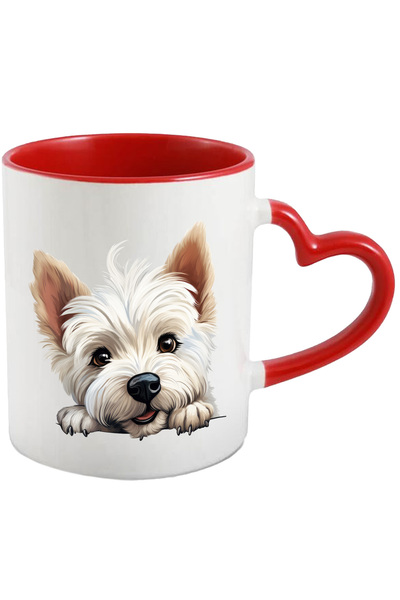 StoryGift Romania Cana Cu O Catelusa Alba | Ilustratie | De Talie Mica | Blan...