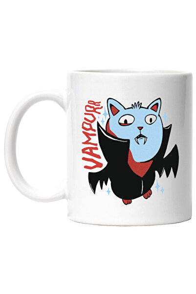 StoryGift Romania Cana Cu Mesaj Vampurr, Pisica, Vampir, Stele, Horror, Monst...