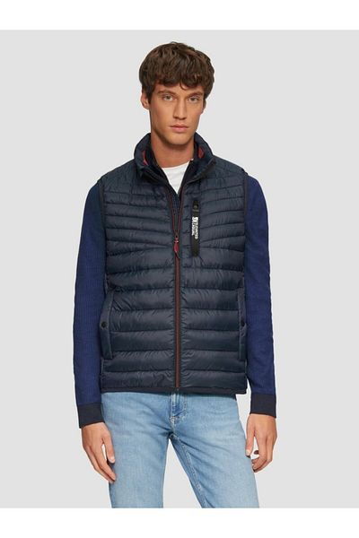 s.Oliver Men's Quilted Vest Without Hood, Regular Fit, Navy Blue, Xl