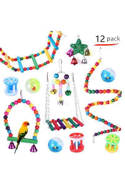 KidLe 12 قطعة من ألعاب الطيور الأليفة