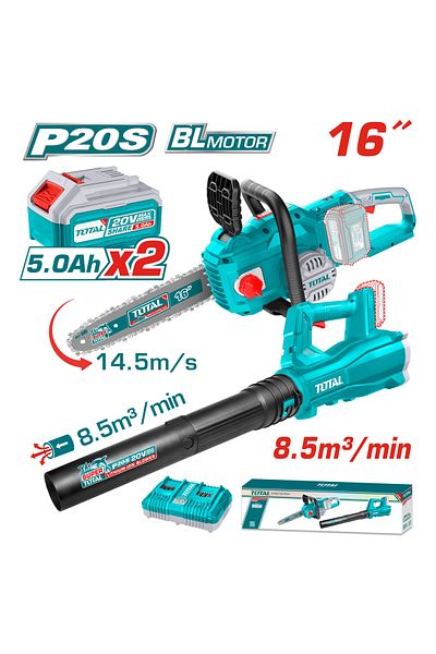 TOTAL Tree saw kit with air blower on 20v battery