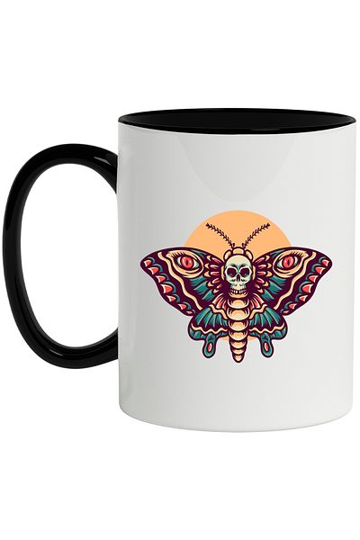 StoryGift Romania Cana Cu Soare, Molie, Aripi, Ochi, Craniu, Dinti, Insecta, Multicolor 330 Ml, Ce, Cu ,stg