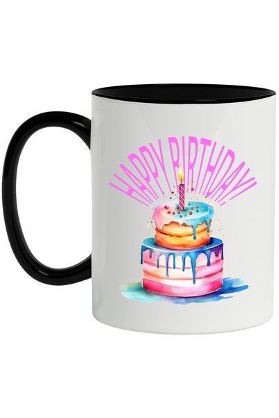 StoryGift Romania Mug With Message In English Happy Birthday, Cake, Candle, F...