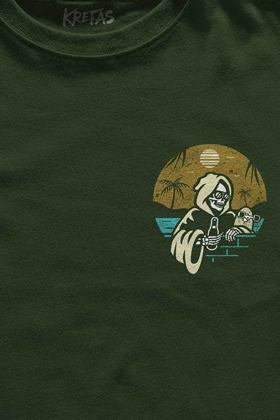Kretas Μπλουζάκι Unisex Khaki Dont Kill My Vibe Αστεία διασκεδαστική μπλούζα με μίνιμαλ μπροστινό τύπωμα