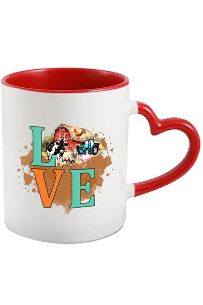 StoryGift Romania Cana Cu Ferma Cu Mesajul "love", Animale, Tractor, Pasare, Iubire, Pasiune Pentr, Cu ,stg
