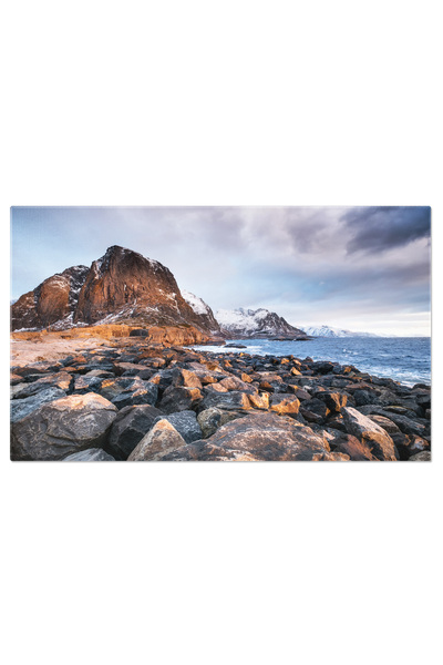 StoryGift Romania Tablou Canvas Peisaj Norvegian, Mare, Apus, Natura, Vacanta...