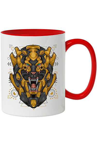 StoryGift Romania Cana Cu Felina, Robot, Cibernetic, Colti, Geometric, Multic...