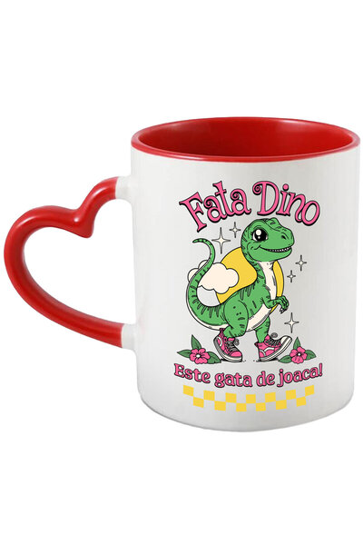 StoryGift Romania Cana Cu Dinozaur Cu I Roz Text Fata Dino Este Gata Sa Joace...