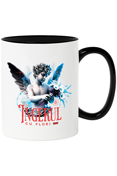 StoryGift Romania Cana Cu Copil Statuie Cui Aripi Buchet De Flori Text Ingeru...