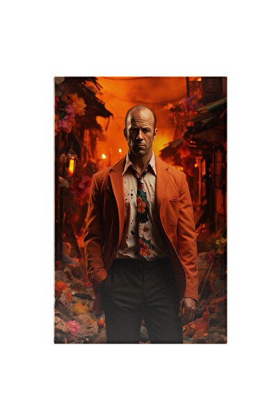 StoryGift Romania Tablou Canvas: Portret Barbat In Sacou Portocaliu Cu Cravat...