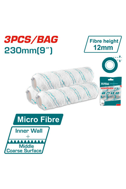 TOTAL 9" Paint Roller Replacement Kit 3pcs/bag
