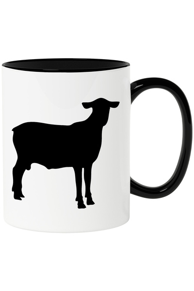 StoryGift Romania Cana Cu O Caprita - Animal Domestic Cu Maner Negru, Cu Mane...