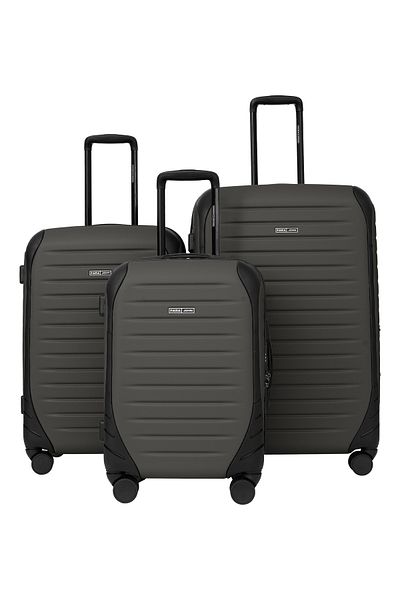 PARAJOHN ALTIV 3 Pieces ABS Luggage Trolley Set - DARK GREY