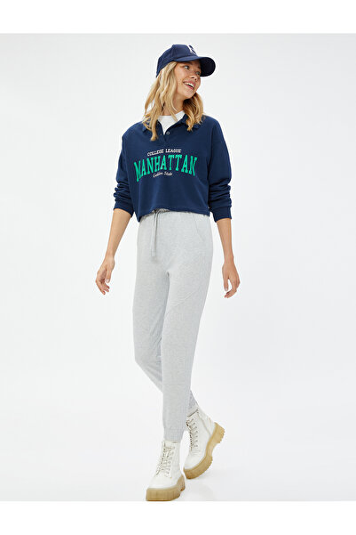 Koton Jogger-Jogginghose mit Spitzenbund und Taschendetail