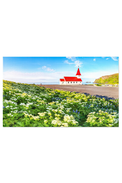 StoryGift Romania Tablou Canvas Biserica Crestina Vikurkirkja Intr-un Peisaj ...