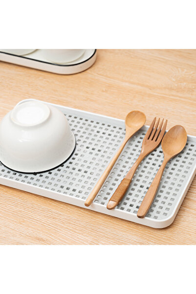 Viyogo Στραγγιστήρι ποτηριών/μαχαιροπίρουνων, 31 x 17,5 x 2,3 cm, λευκό