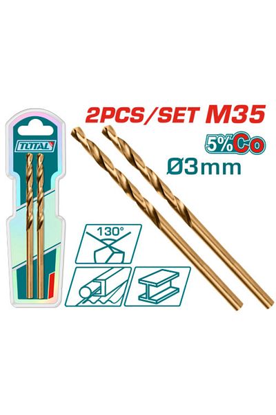 TOTAL 3mm drill bit 2pcs/set iron