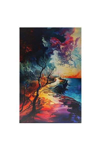 StoryGift Romania Tablou Canvas: Ecouri Ale Vântului Ce Suflă Copacii Armonia Nuanțelor Și Dansul Fără Sfârșit Pi