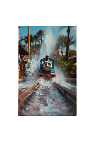 StoryGift Romania Tablou Canvas: Locomotiva Tomas- Animație Copii Pictura Dig...