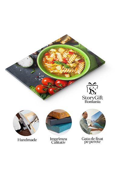 StoryGift Romania Tablou Canvas Minestrone Cu Legume Si Paste Delicatesa Italiana Plina De Prospetime Si Arome A