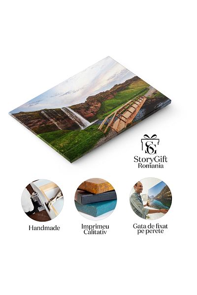 StoryGift Romania Tablou Canvas: Peisaj Uimitor - Cadere De Apa Seljalandfoss