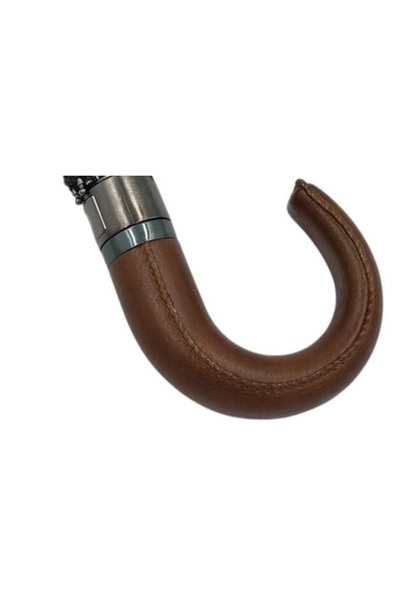 APRİL Snotline- April Erkek Kahverengi Deri Saplı Baston Şemsiye