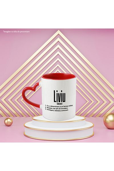 StoryGift Romania Mug With Name Liviu, Determination, Modest, Intelligent, Funny, Personalized, Like, With, STG