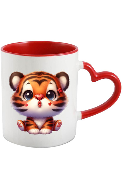 StoryGift Romania Cana Cu Un Pui De Tigru Care Da Un Pupic | Ilustratie | Ini...