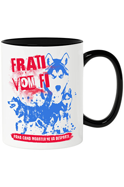StoryGift Romania Cana Lupi, Text Frati Vom Fi Pana La Moarte, 330ml, Ceramic...