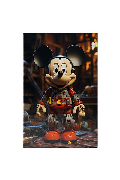 StoryGift Romania Canvas Painting: Lego Mickey Mouse With Big Round Black Ears Happy And Ready To Play P