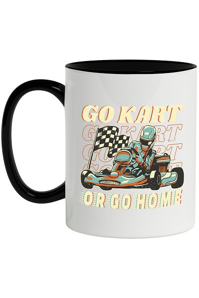 StoryGift Romania Cana Cu Mesaj In Engleza Go Kart Or Go Home, Casca, Cursa, Multicolor 330 Ml, Ce, Cu ,stg